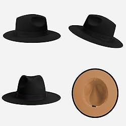 Wide Brim Fedora Hats for Women & Men Classic Dress