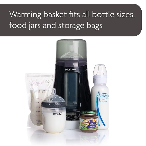 BABY BREZZA FAST BABY BOTTLE WARMER – BABY MILK WARMER + BREASTMILK WARMER DEFROSTER – 2 UNIQUE TEMPERATURES FOR BREASTMILK + FORMULA – UNIVERSAL FIT FOR ALL BOTTLES, STORAGE BAGS + FOOD JARS