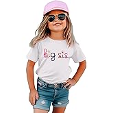 IZYJOY Big Sister Shirts Toddler Baby Girl Embroidered Promoted to Big Sis Announcement T-Shirt Short Sleeve Tee Tops