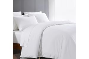 BLUEMOON HOMES 1000 Thread Count 100% Egyptian Cotton Duvet Cover Queen Size Cotton White Long Staple Quilt Full Size Silky Soft, Breathable with Zipper -3 Piece All Season Duvet Cover Set for Comforter