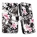 Motorola Droid Turbo / XT1254 Case - Cellularvilla Pu Leather Wallet Card Flip Open Pocket Case Cover Pouch for Motorola Droid Turbo / XT1254 (Black Pink Flower)