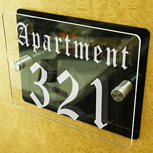 Customize Modem Stylish Address Plaques House Number Company logo plate (7.9 " x 6")