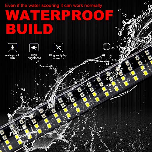 OPL5 60" Tailgate Light Bar, Quad Row Truck Bed Lights Strip 624 LED Turn Signal, Brake, Reverse, Tail lights No Drill Install Truck Lights Bars for Dodge Trucks Pickup Trailer Vehicle (Quad 2 color) - Thumbnail 4