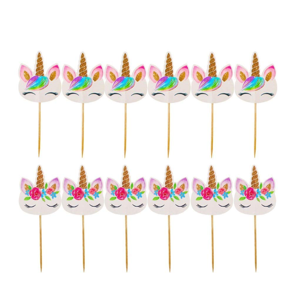 Patisserie Figurines Pour Gateaux Cuisine Maison Doitsa 12pcs Decoration De Gateaux Licorne Joyeux Anniversaire De Gateau Decorer Topper Pour Enfant Anniversaire Party