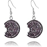 coadipress Handmade Food Earrings for Women Trendy Cute 3D Simulation Food Strawberry Cake Chocolate Cookies Hamburgers Chips Popcorn Dangle Drop Funny Earrings Novelty Jewelry Gifts