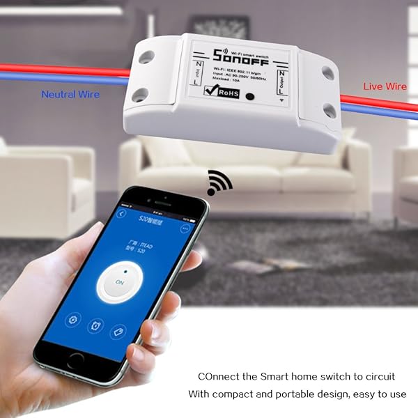 Docooler SONOFF 10A DIY Smart Wi Fi Modificacin General Control Remoto Alimentacin Cerrada con Smart App Enchufes estndar3pcs