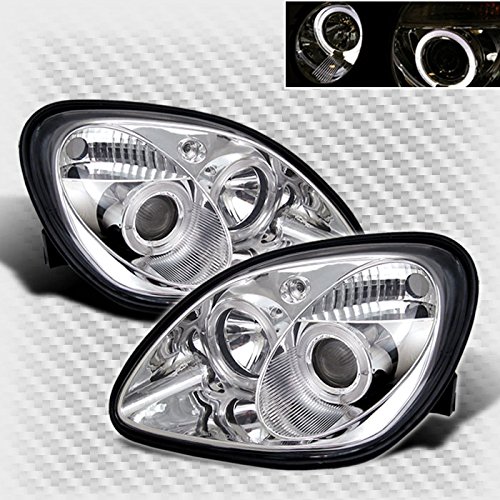 1998-2004 Mercedes Benz R170 SLK Dual Halo Projector Headlights Set Head Lights Pair Left+Right 1999 2000 2001 2002 2003