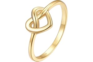 Silvora 925 Sterling Silver Knot Ring Promise Ring Heart Love Rings for Women Band Ring Size 4-12, With Gift Box