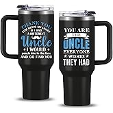 NIAXAUYT Gifts for Uncle, Uncle Tumbler 40oz With Handle, Best Uncles Gifts From Niece Nephew, Funny Uncles Gift for Father's Day Birthday Christmas, Gift for Funcle Coffee Mug