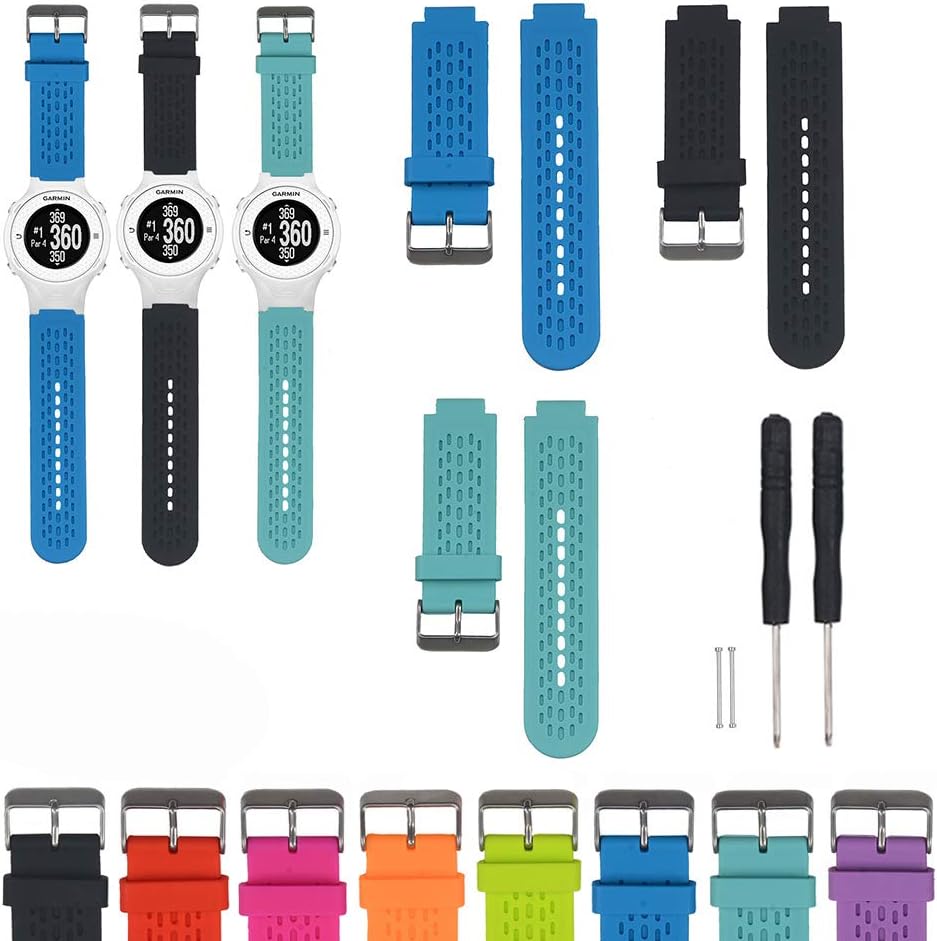 iFeeker Accessory Air Hole Style Adjustable Soft Silicone Replacement Wristband Watch Strap for Garmin Approach S2/S4 GPS Golf Watch/Garmin Vivoactive GPS Smart Watch