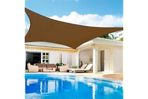 Lehood Sun Shade Sail, 10'x 13' Rectangle Canopy Sail UV Block Sun Shade for Outdoor Patio Garden Backyard, Outdoor Shade Sail Brown
