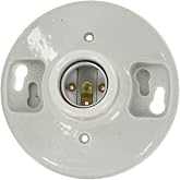 Leviton One-Piece Glazed Porcelain Outlet Box Mount, Aluminum, 49875, White