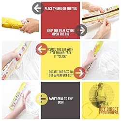 KUREHA Krewrap Plastic Cling Wrap, Pack of 6, 65 sq