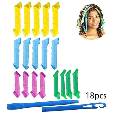 Beito 18 Stück magische Schlafwickler Schwamm Schaumstoff Kissen Haar Styling Rollers Lockenwickler Twist Werkzeug Salon Rosa