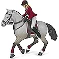 Papo Competition Horse With Riding Girl , Red
