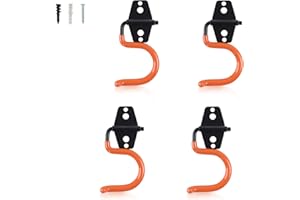 AOBEN Garage Hooks Heavy Duty, Steel Garage Storage Hooks, Utility Tool Hangers and Broom and Mop Holder Wall Mounted for Organizing Cleaning Tools, Mops, Garden Tools (S, 4 Pack)