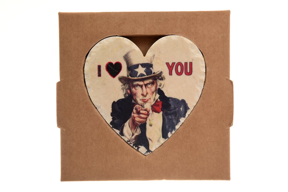 SVE Stoneheart Stone Heart of Design, Marble 10x10x2 cm Uncle Sam — image 1