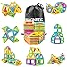 RADCLO Magnetic Blocks, Magnetic Tiles STEM Preschool Educational Construction Kit, 65 Piece Magnetic Building Blocks Set Magnetic Tiles Educational Toys for Kids