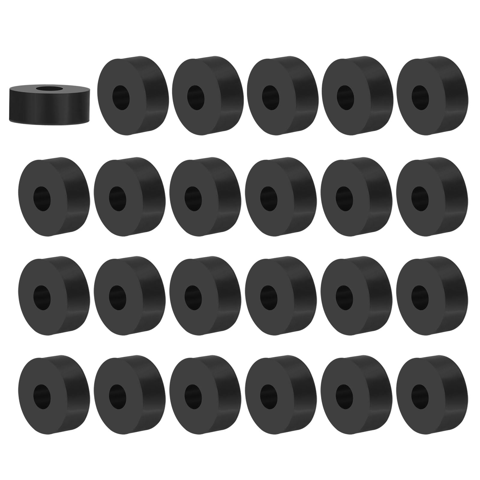 PATIKIL Multi Purpose Rubber Spacer, 24 Pcs 10mm ID x 30 OD x 12mm T Neoprene Round Anti-Vibration Isolation Pads Isolator Rubber Bushings Spacer Washer for HVAC Bolts Car Accessories