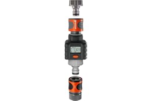 GARDENA 9188-U Water Flow Meter - Measure Water Consumption with Ease Black