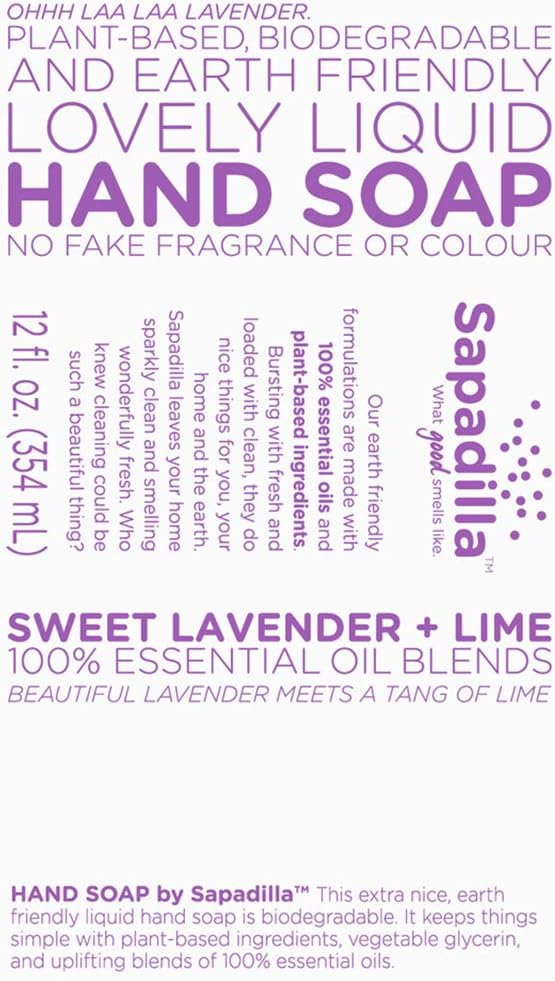 Sapadilla Rosemary + Peppermint, Grapefruit + Bergamot, Sweet Lavender + Lime Hand Soap, 12 Ounce 3 Pack: Home Improvement