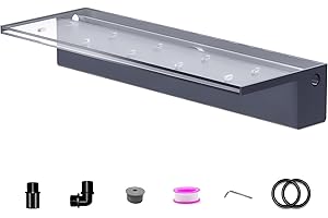 Pool Fountain, LONGRUNNEW Transparent Acrylic Pool Waterfall Spillway with Pipe Connector Kits for Indoor/Outdoor Decorative, 23.6 Inches Pool Water Feature for Garden Patio, Backyard Koi Pond Decor