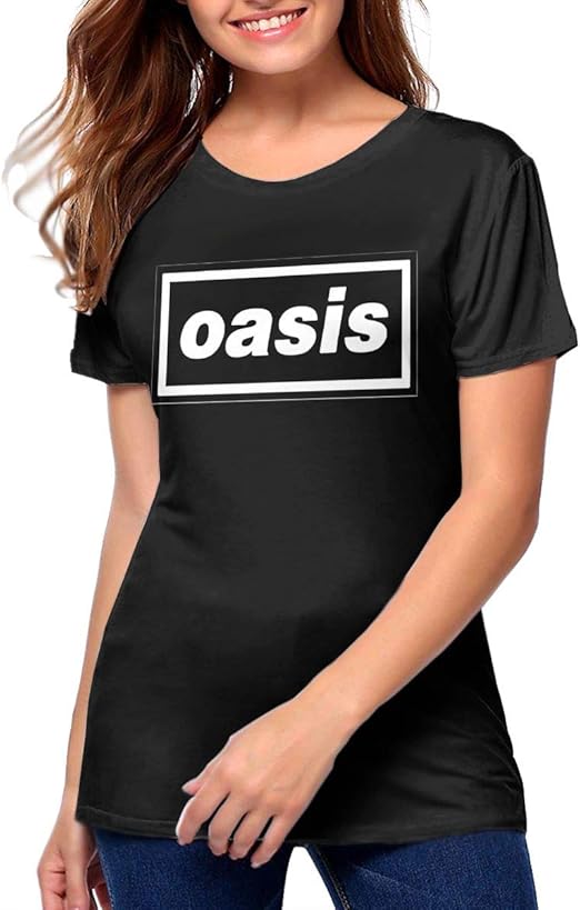 Official Classic Oasis Logo Women T Shirts Black Clothing