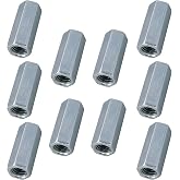 Napredak 1/2"-13 Hex Coupling Nuts for Threaded Rods and Studs, 10 Pack | 1.73 Inch Overall Length, Zinc Plated Carbon Steel, 1/2-13 UNC Thread with Hex Body for Wrench Access in Assemblies