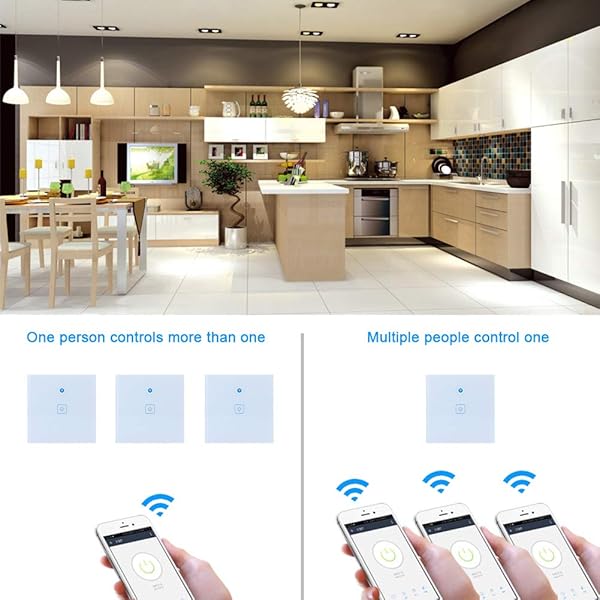 PUSOKEI Smart Home Switch EU 1 WayEU 2 WayEU 3 Way WiFi Touch Wall Panel   Smart Life Switch Aplicacin de telfono Control RemotoInteligente por Voz Compatible con Google HomeAlexaEU 1 Way