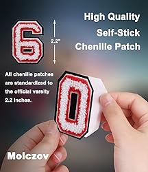 Number Chenille Patches for Backpacks Iron on, 10