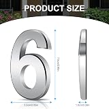 Vicloon 3D Door Numbers 3 Inches Self-Adhesive Silver Waterproof (6) view 2