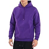 LINMYZAI Men's Fleece Hoodie Pullover Long Sleeve Hooded Sweatshirt Drawstring Kangaroo Pocket Athletic Hoodies
