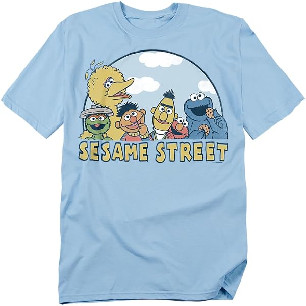 thumbnail interactive-video image 1 of Sesame Street 'All Good In The Neighborhood' Graphic Tee | Official Men's T-Shirt | Gray Short Sleeve 1 of 3