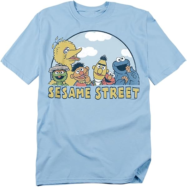 Sesame Street 'All Good In The Neighborhood' Graphic Tee | Official Men's T-Shirt | Gray Short Sleeve