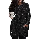 TIYOMI Womens Plus Size Long Sleeve Tops Crewneck Casual Fall Shirts Oversized Long Sweaters Loose Tunic Tops Pockets XL-5XL