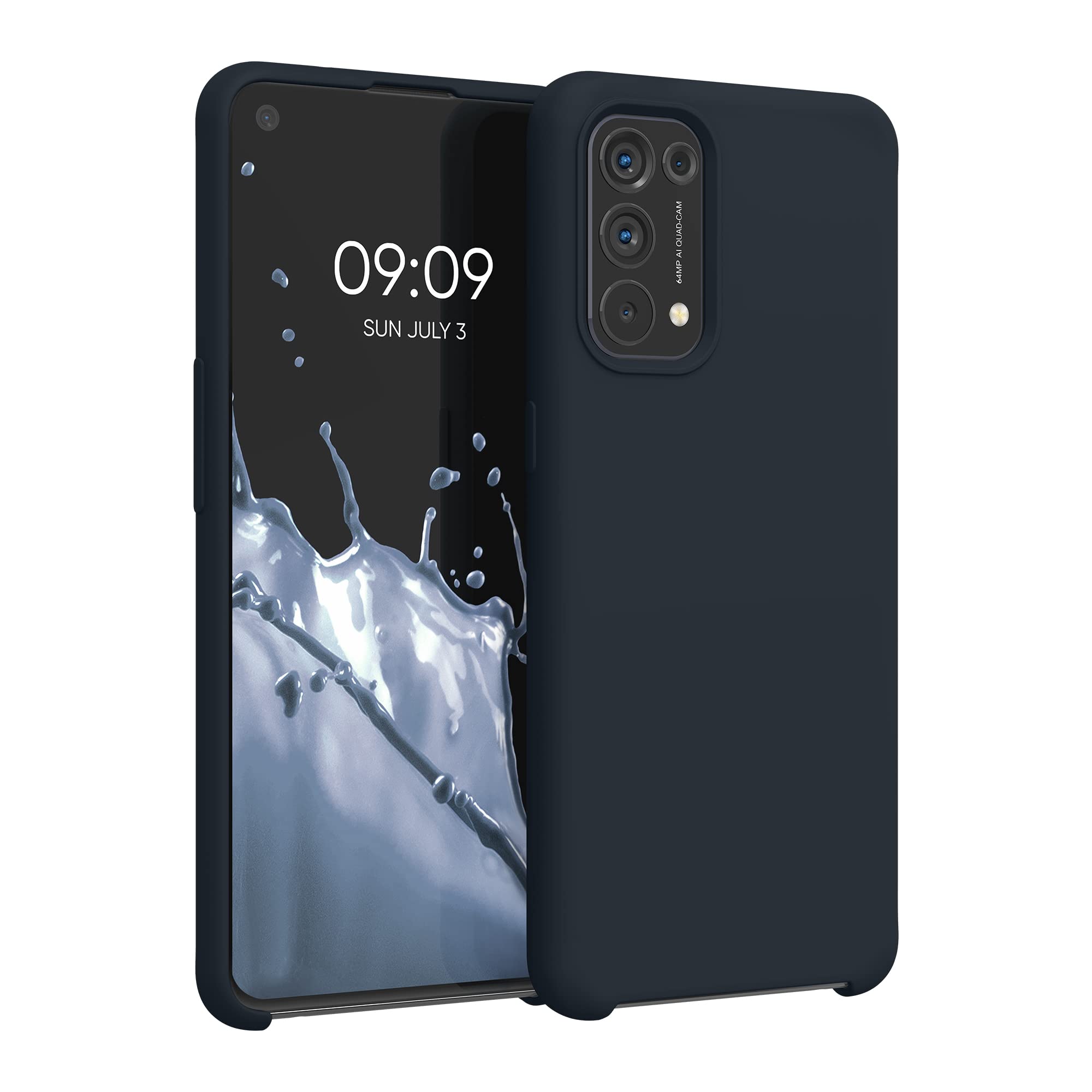 kwmobile Case for Oppo Find X3 Lite Case - Soft Cover - Shockproof Silicone - Wireless Charging Blueberry