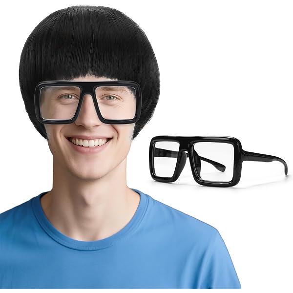 LASPOR übergroße Nerd-Brille – Dicker Schwarzer Rahmen, Für Halloween & Cosplay, Quadratisch