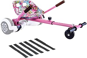 yabbay Eco-Friendly Hoverboard Seat Attachment - Cool Seat, Swivel Wheel, Adjustable Length - Compatible with 6.5", 8", 8.5", 10" Hoverboards - Safe & Enjoyable Riding for Kids and Teenager