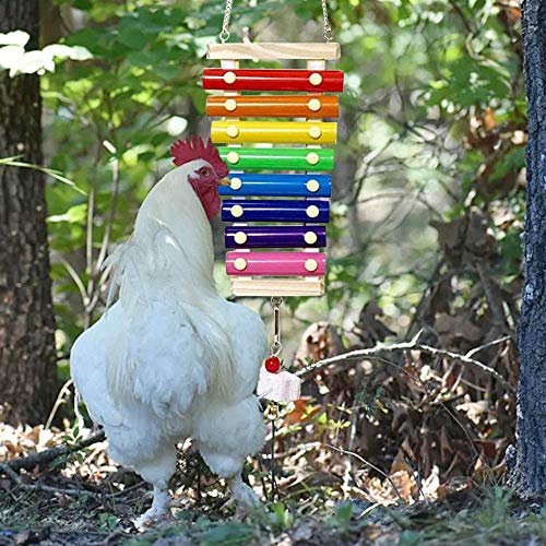 ASOCEA Kip hout xylofoon speelgoed kip hangend interactief muziekspeelgoed spelen stal picken speelgoed kooi accessoires… - Afbeelding 6
