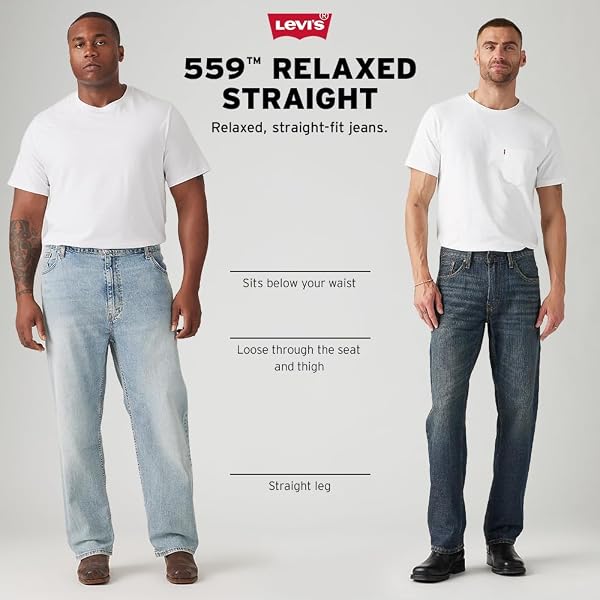 LEVI’S MEN’S 559 RELAXED STRAIGHT FIT JEAN – 31W X 32L – NAVARRO – STRETCH