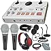Tascam US-42 MinStudio Creator Audio Interface for Podcasting W/Platinum Bundle W/Cables + 2 Samson Microphones + Headphones + Pop Filters +Goose Neck Stands + Fibertique Cleaning Cloth