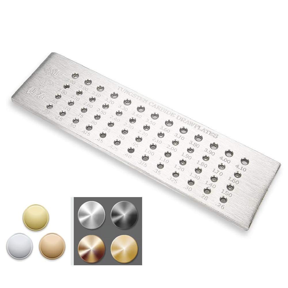 Wire Draw Plate, Tungsten Making Tools 52 Circular Holes for Wire Stranding,Jewelry Mold Carbide Wire Straightener Tool Jewelry Wire Silver Metal Jewelry Wire Draw Plate for Jewellery Making