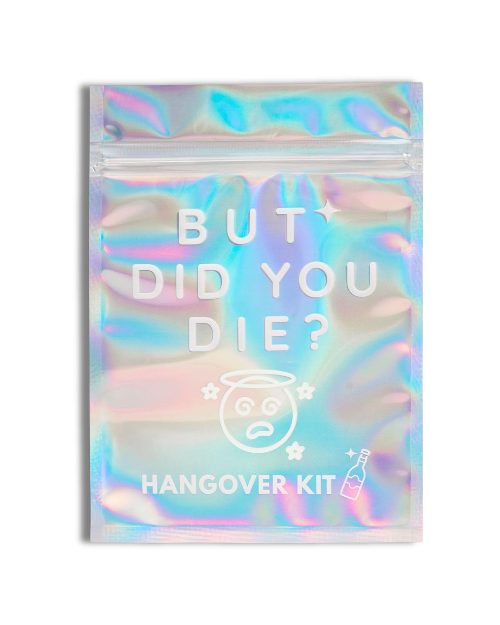 Photo 1 of 10 Pcs Hangover Kit Bags - "But Did You Die?" Holographic Resealable Pouches for Bachelorette, Bridal Shower, Girls Weekend, Birthday Party Favors