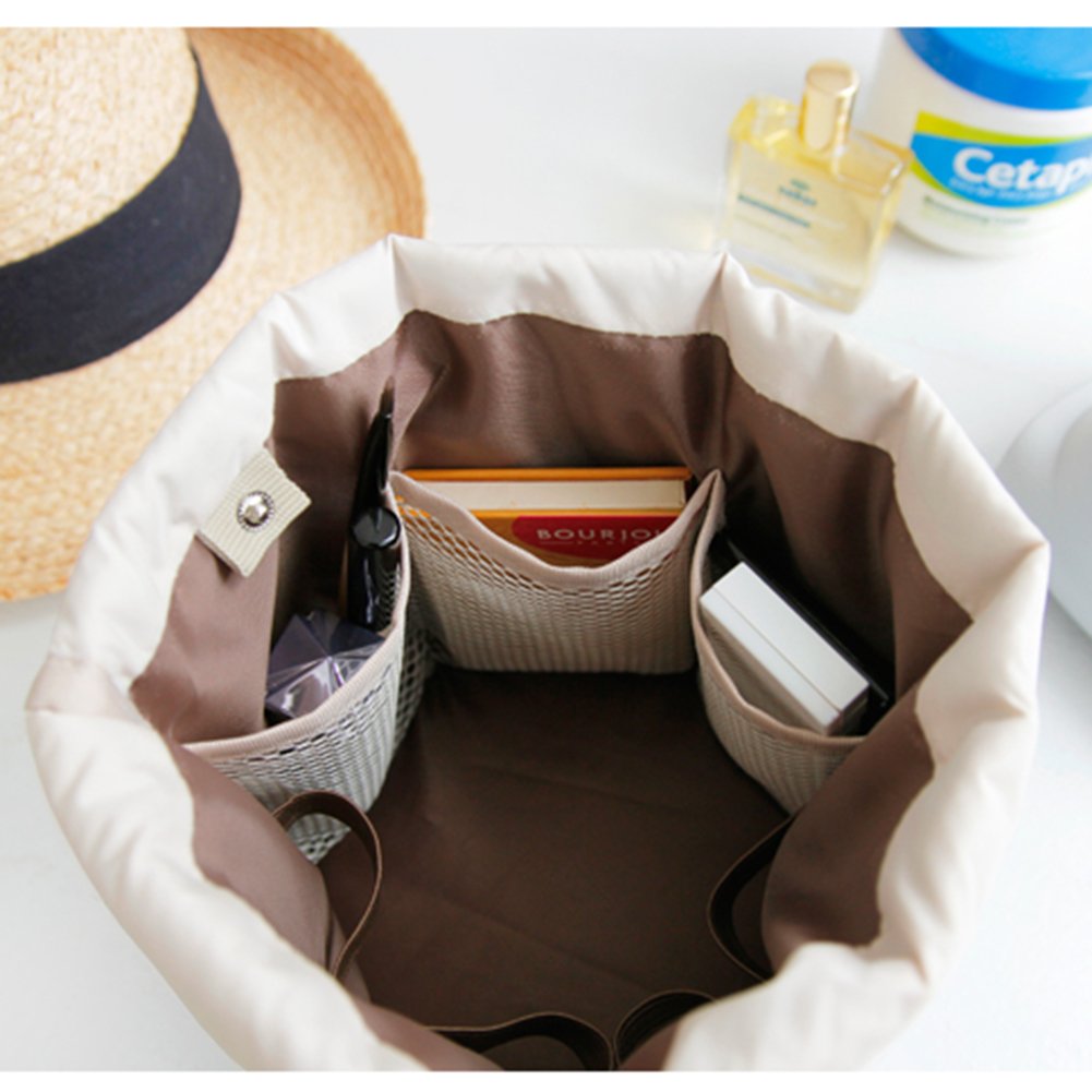 Cosmetic Toiletry Bags Vinmax Travel Makeup Bag Pouch Bucket Barrel Shaped (Blue)