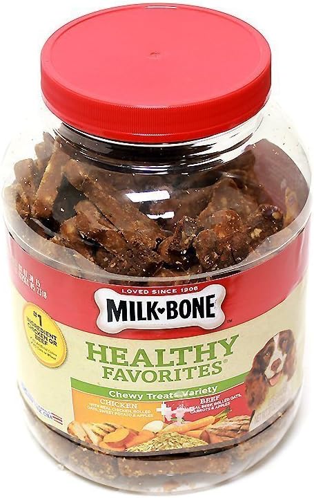 Milk Bone Healthy Favorites Soft Chewy Treats Variety (Real Chicken & Beef) 37oz