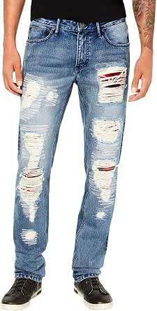 Amazon.com: INC Berlin - Pantalones vaqueros de pierna recta para hombre :  Ropa, Zapatos y Joyería