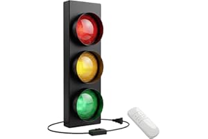 Lilvduybz Traffic Light Wall, 18.5" Remote-Controlled Traffic LED Light Wall Light, Children's Bedroom Remote Control Wall Sc