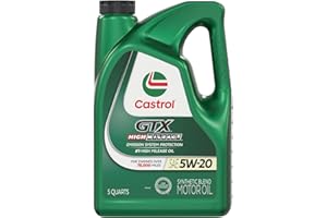 Castrol GTX High Mileage 5W-20 Synthetic Blend Motor Oil, 5 Quarts
