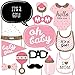 Big Dot of Happiness Hello Little One - Pink and Gold Girl Baby Shower Photo Booth Props Kit 20 Count