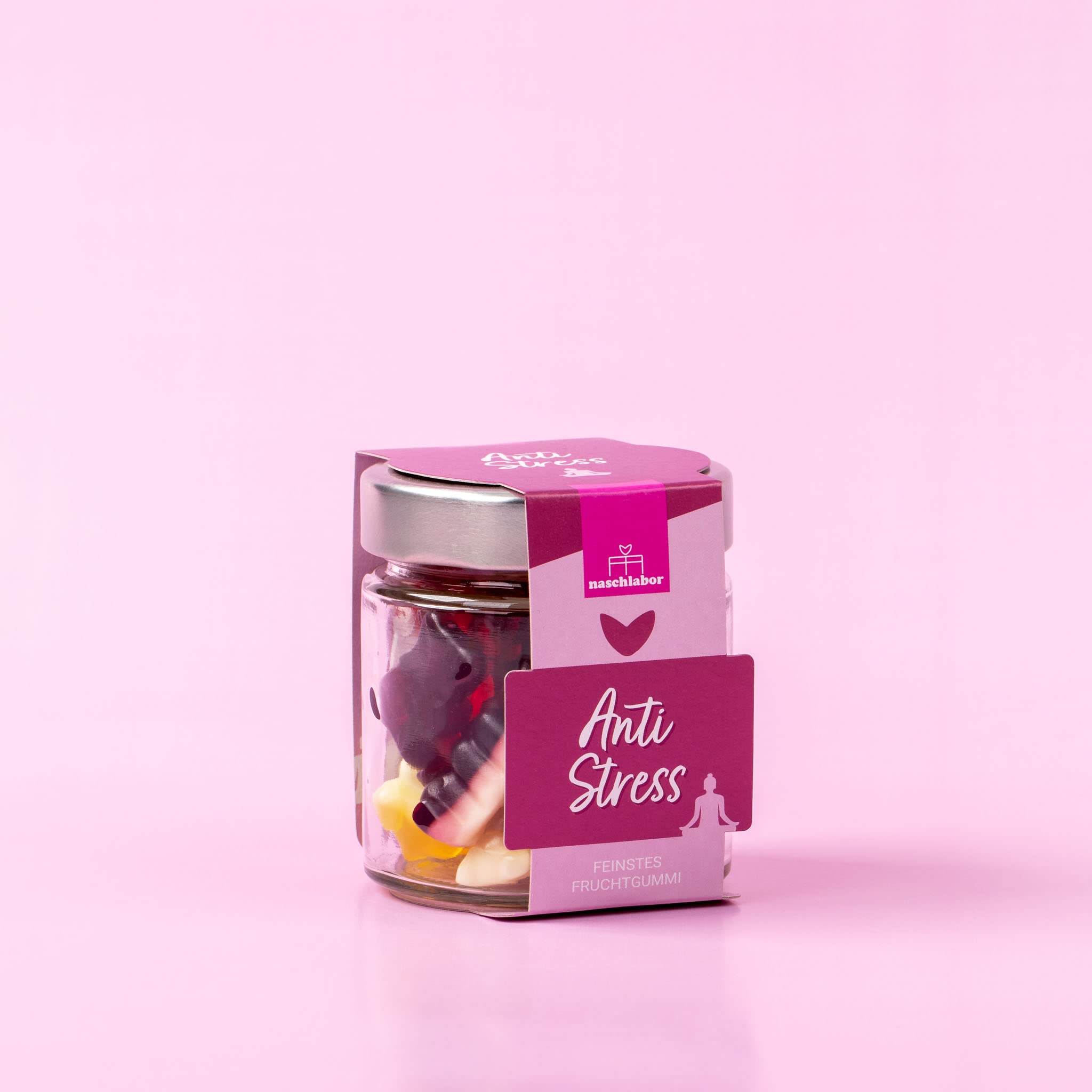 Anti Stress Fruchtgummis | Deine Portion Gummibärchen gegen den Stress | Nervennahrung fürs Büro oder die Uni | Geschenkglas | Anti Stress Gummibärchen im Geschenkglas 2